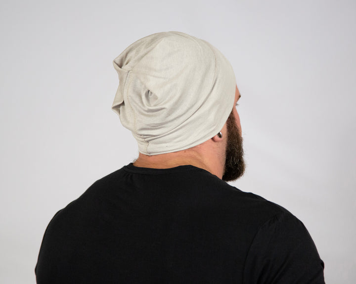 Natural Silver Jersey Modal Beanie