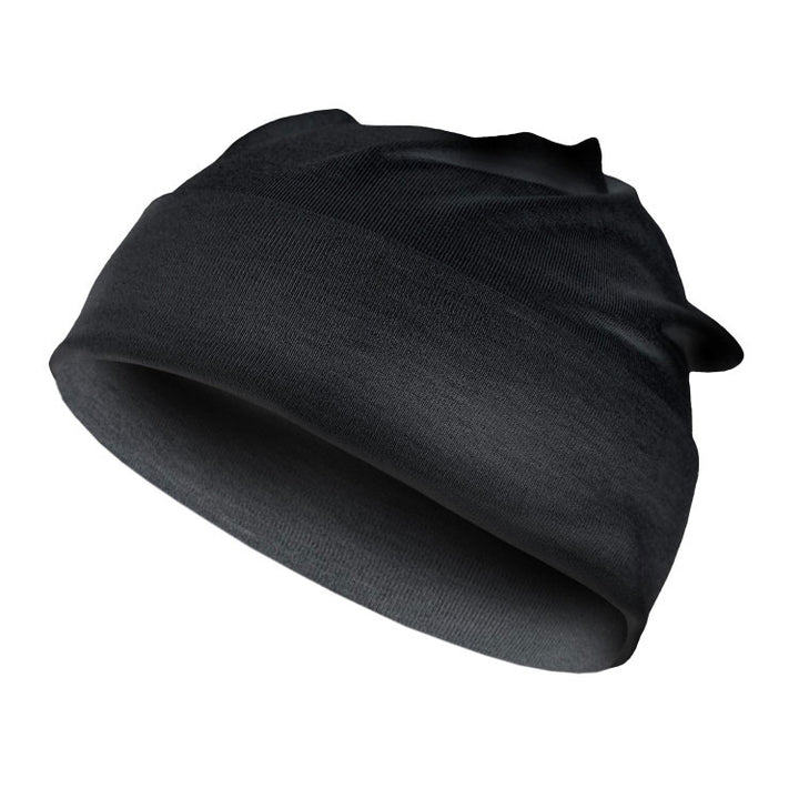 Black Silver Jersey Modal Beanie