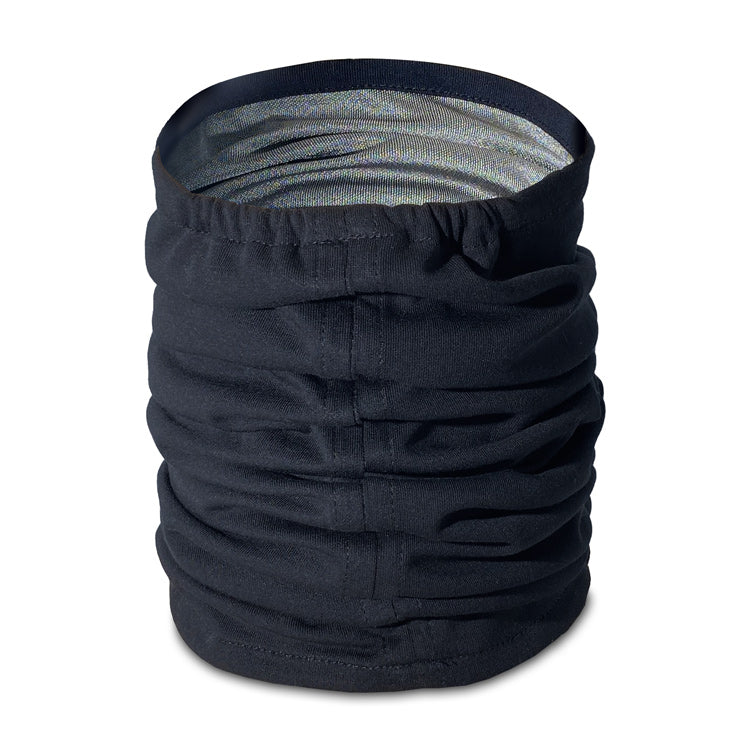 Black & Silver Cotton Double Knit Neck Gaiter