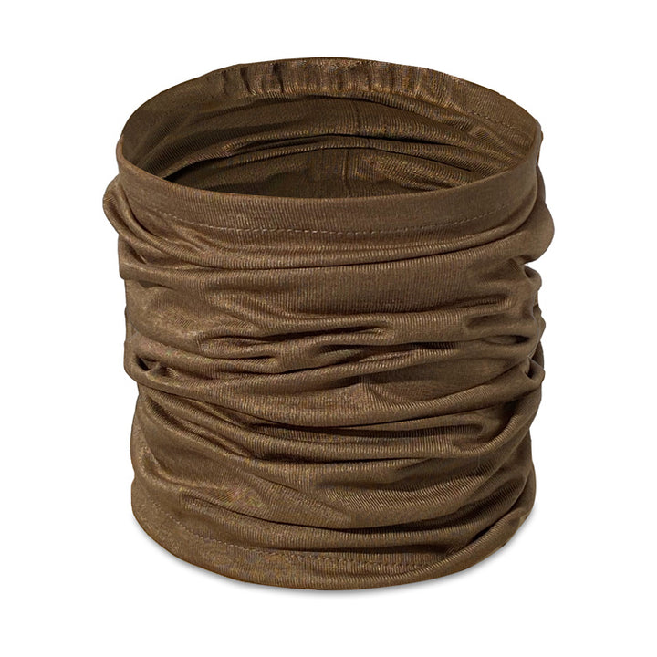 Mocha Jersey & Silver Neck Gaiter