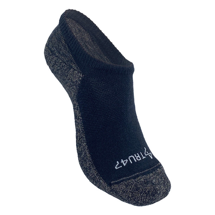 No-Show Black Cotton Grounding Socks