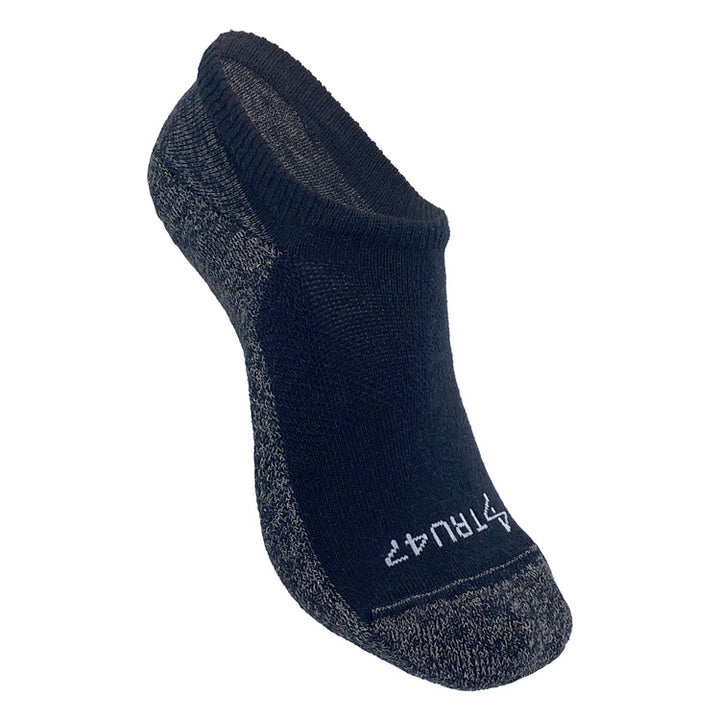 No-Show Black Cotton Grounding Socks