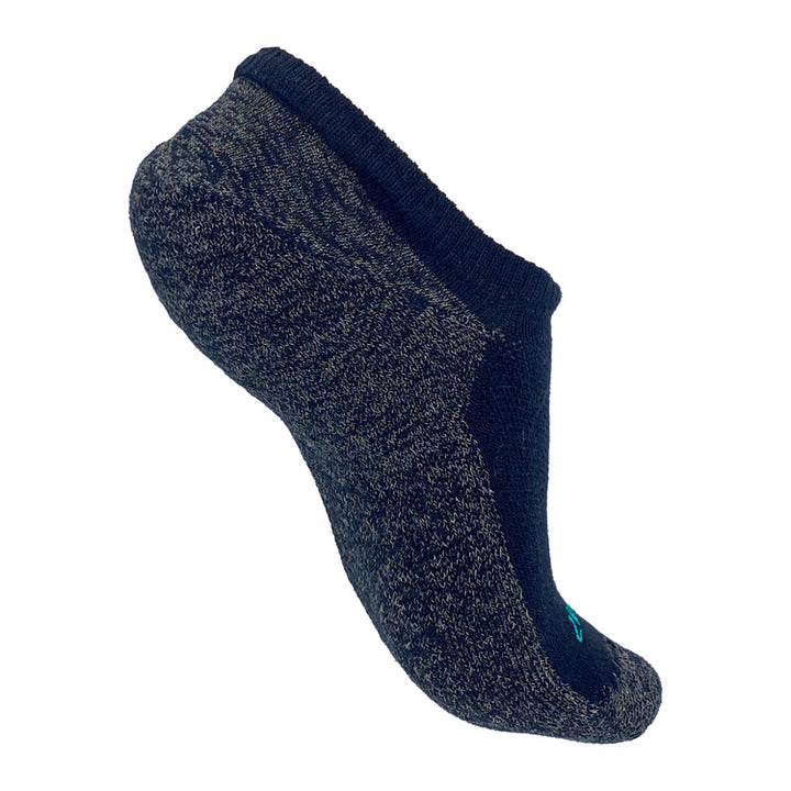 No-Show Black Merino Wool Grounding Socks