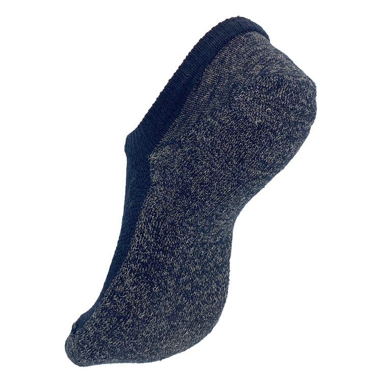 No-Show Black Merino Wool Grounding Socks