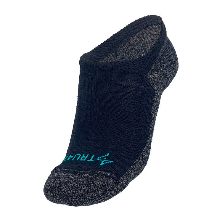 No-Show Black Merino Wool Grounding Socks