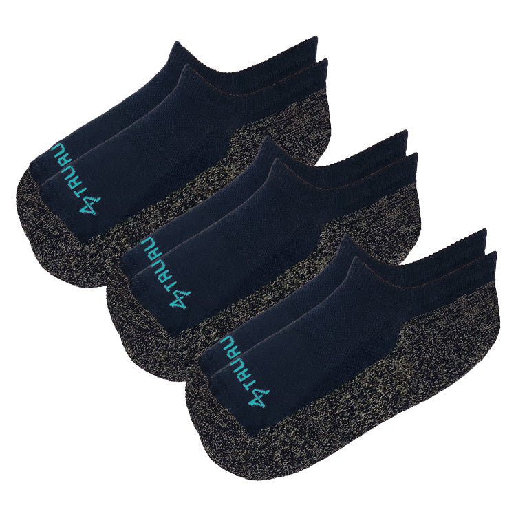 No-Show Black Merino Wool Grounding Socks
