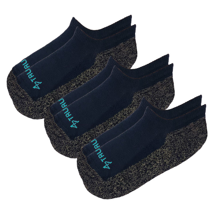 No-Show Black Merino Wool Grounding Socks