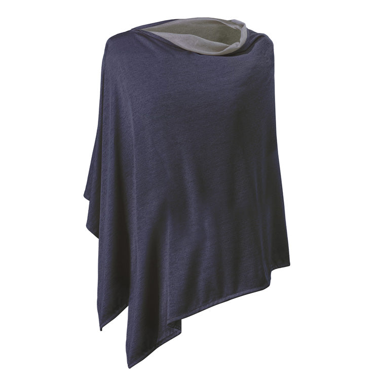 Poncho Cotton Double Knit Blue Denim - Long