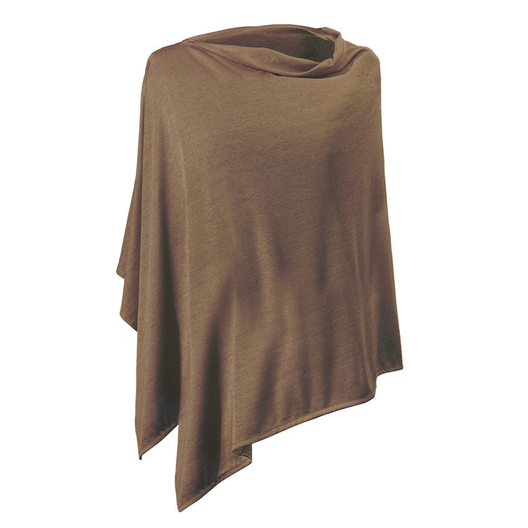 Mocha Silver Jersey Modal Poncho - Long