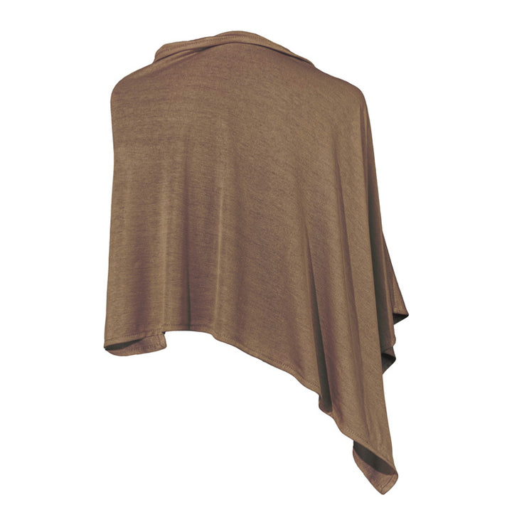 Mocha Silver Jersey Modal Poncho - Short