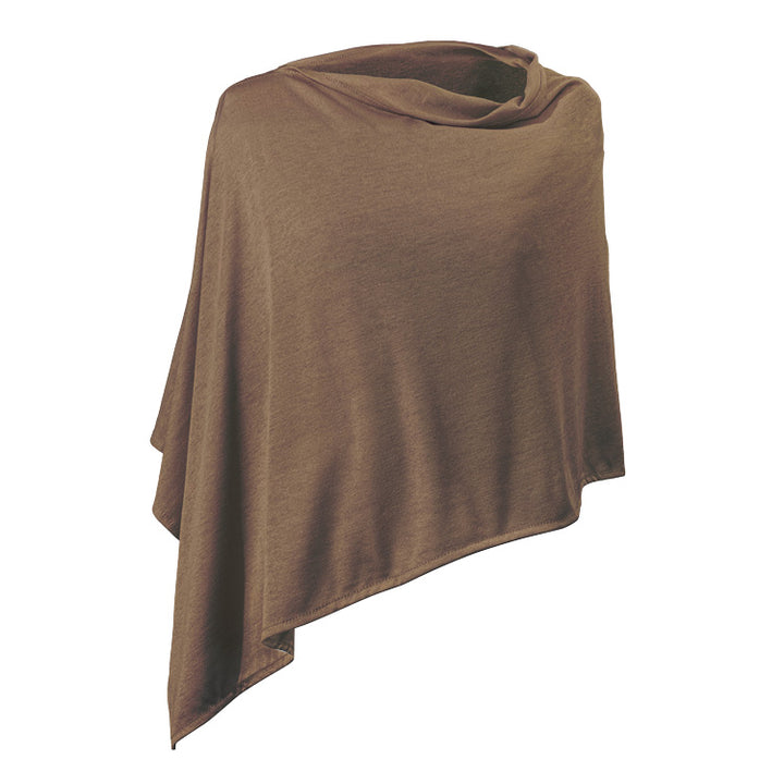 Mocha Silver Jersey Modal Poncho - Short