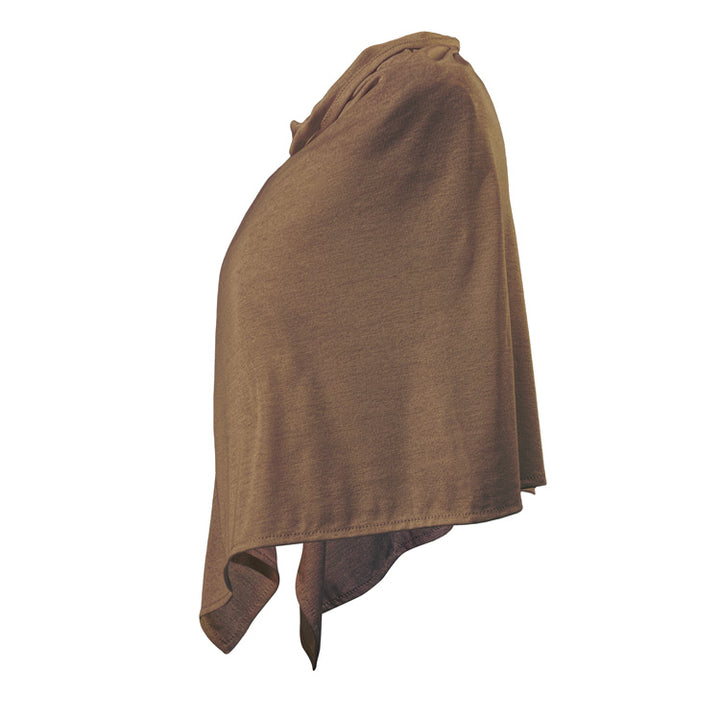 Mocha Silver Jersey Modal Poncho - Short