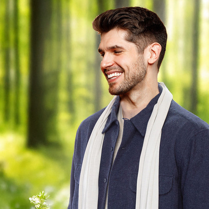 Natural Silver Jersey Modal Scarf - Long