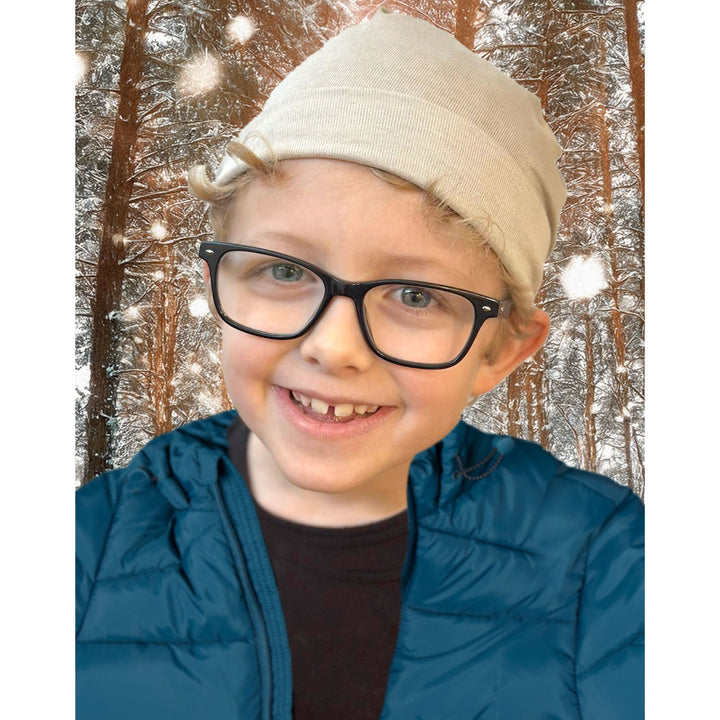 Black Silver Jersey Modal Beanie