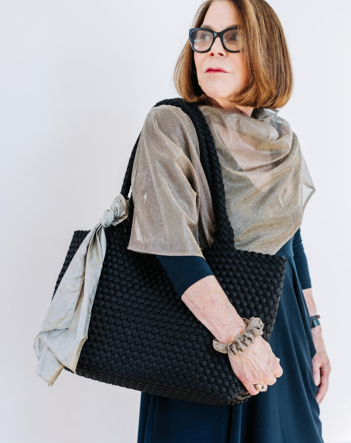 PONCHO, SILVER MESH - Short