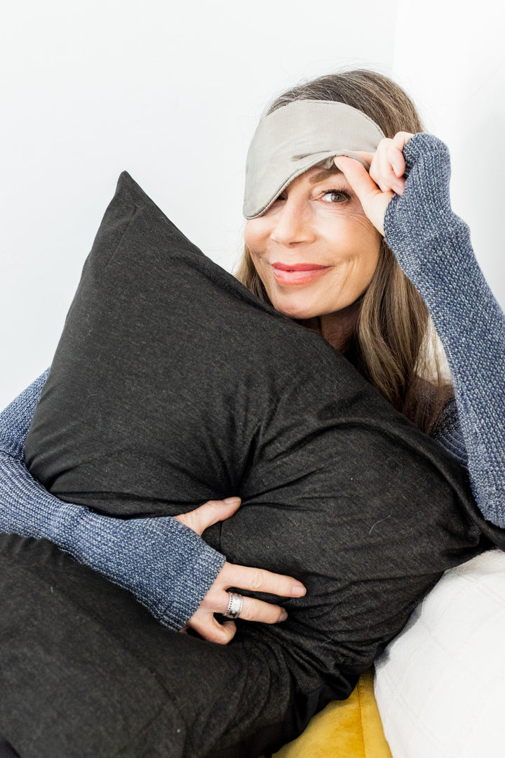 Black Silver Jersey Modal & Satin Pillowcase – King