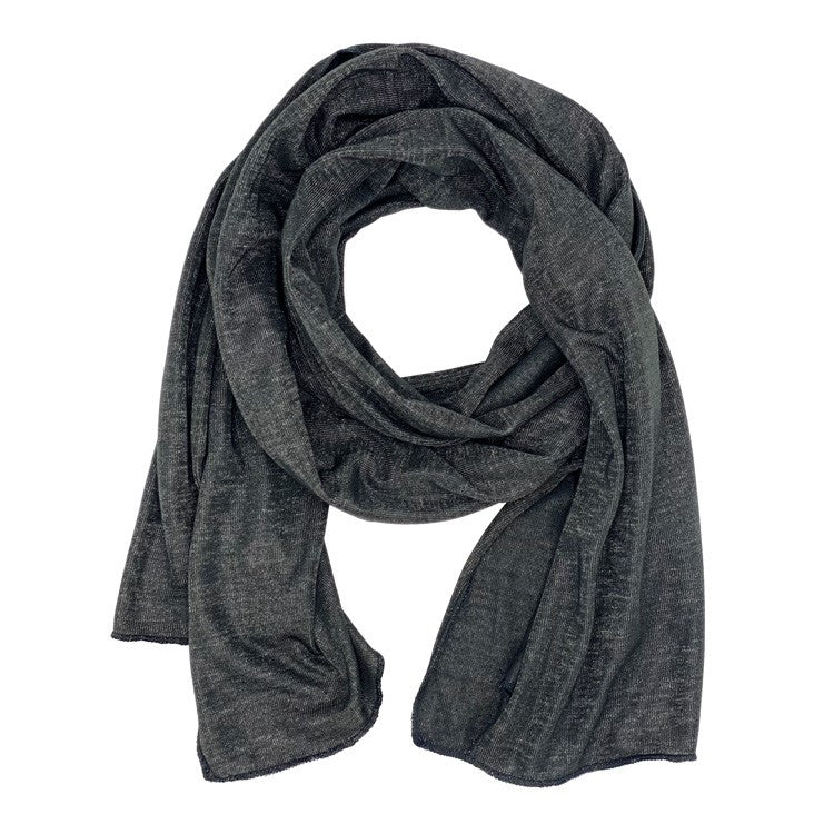Black Silver Jersey Modal Scarf - Long