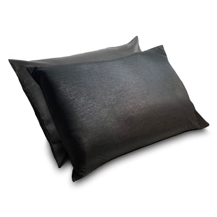 Black Silver Jersey Modal & Satin Pillowcase – Standard/Queen