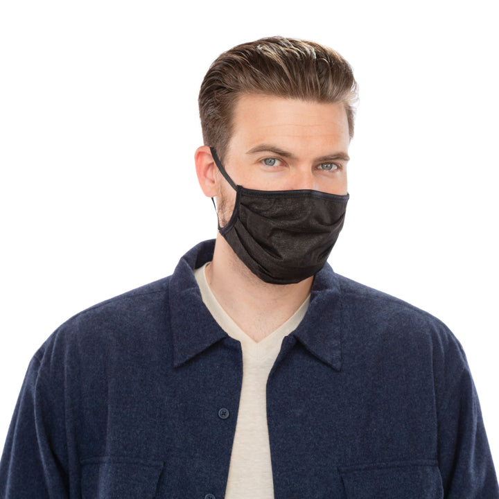 Black Jersey Modal Mask - Pleated