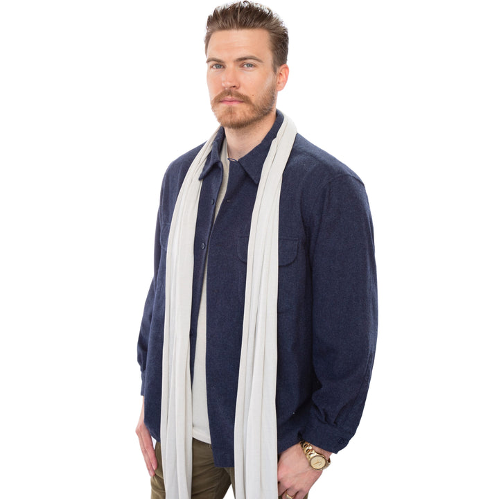 Natural Silver Jersey Modal Scarf - Long