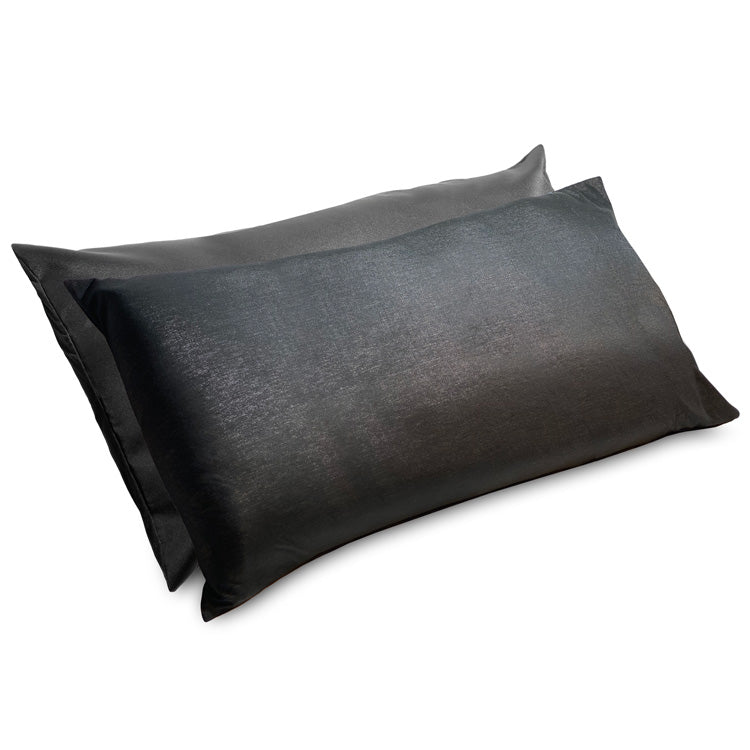 Black Silver Jersey Modal & Satin Pillowcase – King