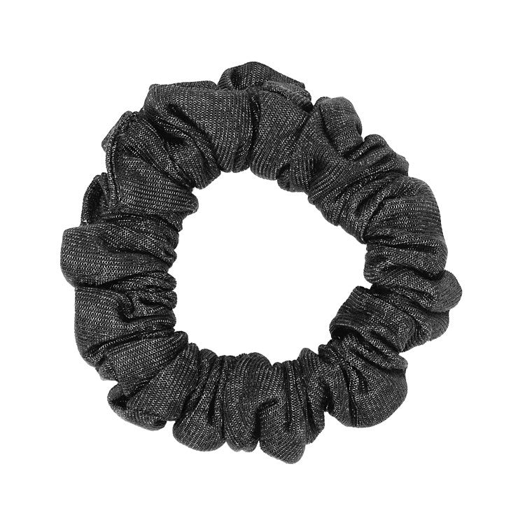 Black Jersey Silver Scrunchie