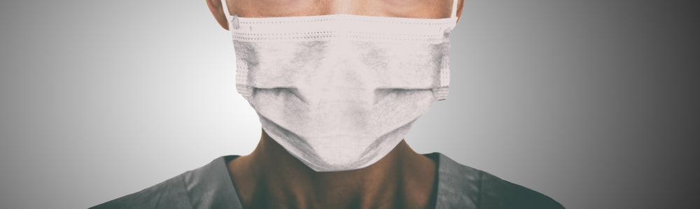Man Wearing Single-Ply Surgical Mask 