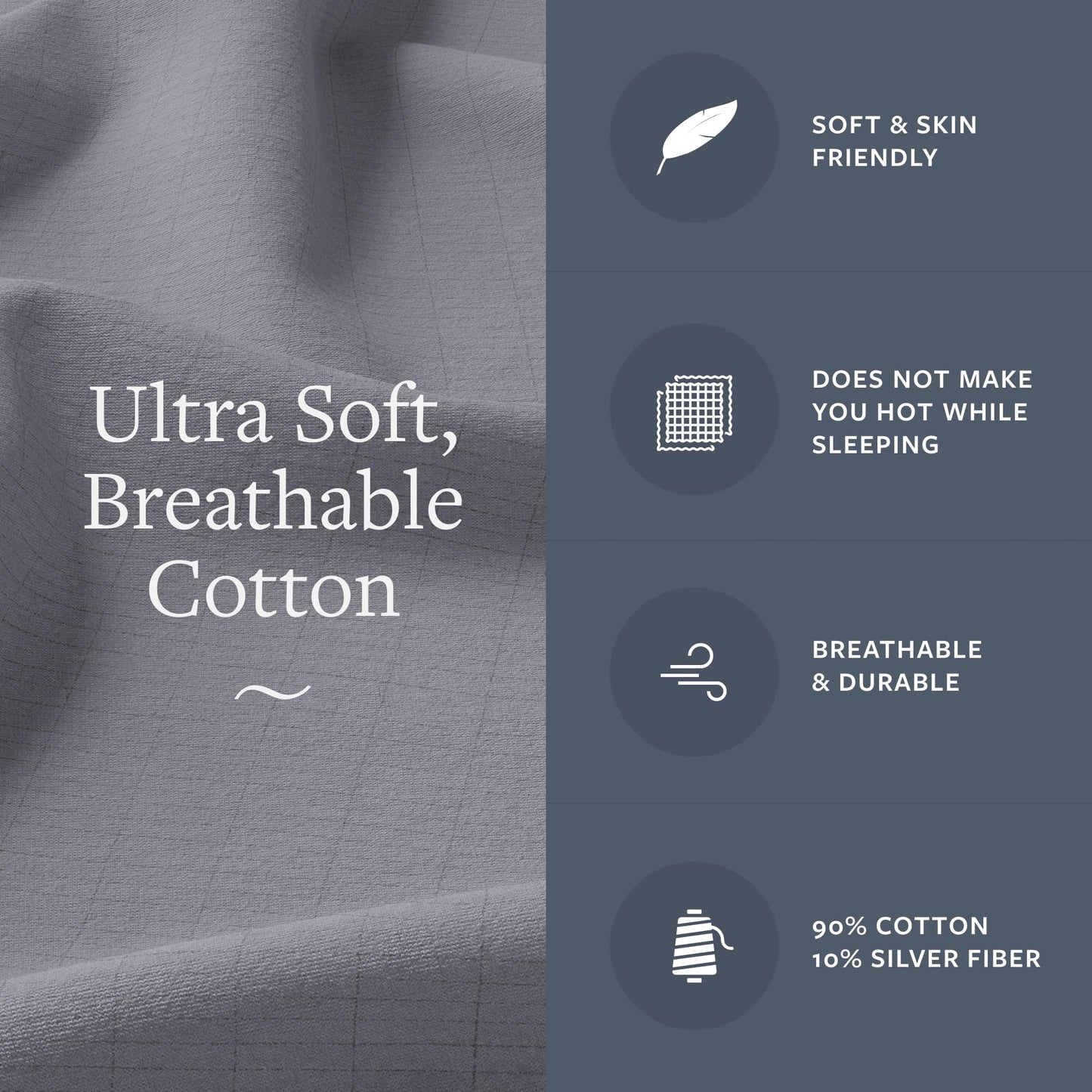 GroundLuxe Luxury Grounding Pillowcase (Organic Cotton)