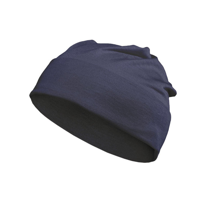 Kids Denim Silver Cotton Double Knit Beanie