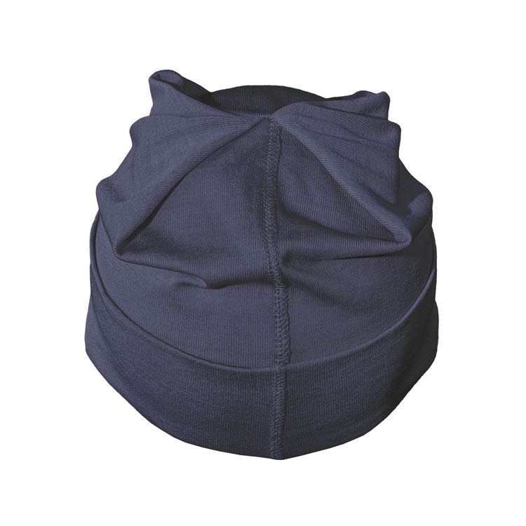 Kids Denim Silver Cotton Double Knit Beanie