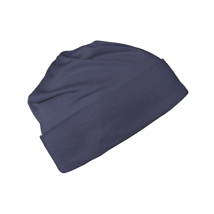 Kids Denim Silver Cotton Double Knit Beanie