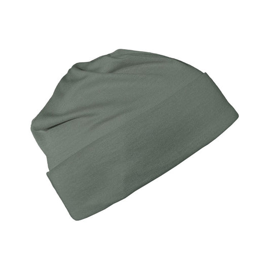 Kids Moss Silver Cotton Double Knit Beanie