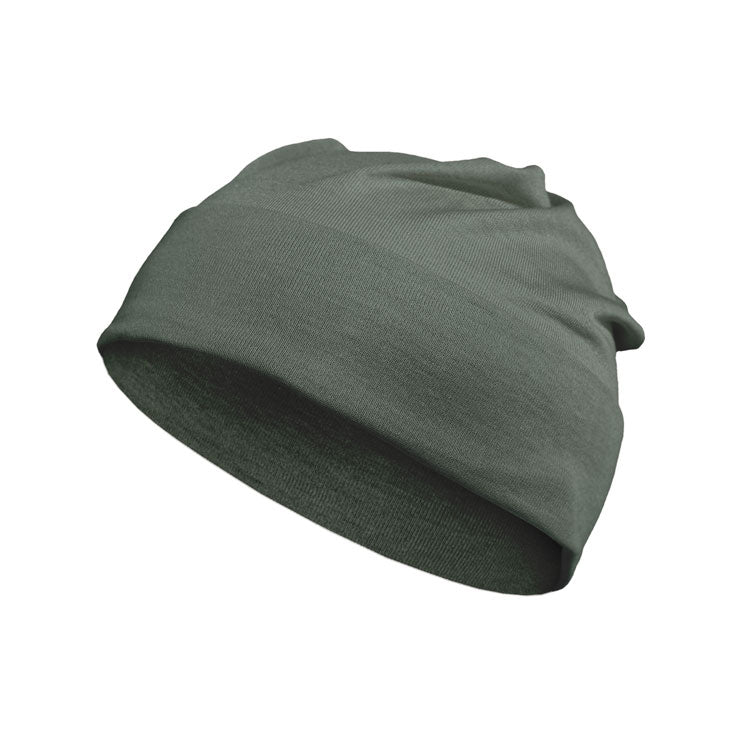 Kids Moss Silver Cotton Double Knit Beanie