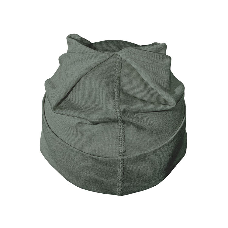 Kids Moss Silver Cotton Double Knit Beanie