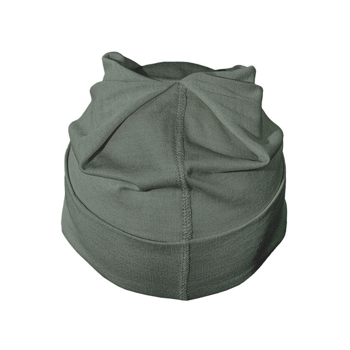 Kids Moss Silver Cotton Double Knit Beanie