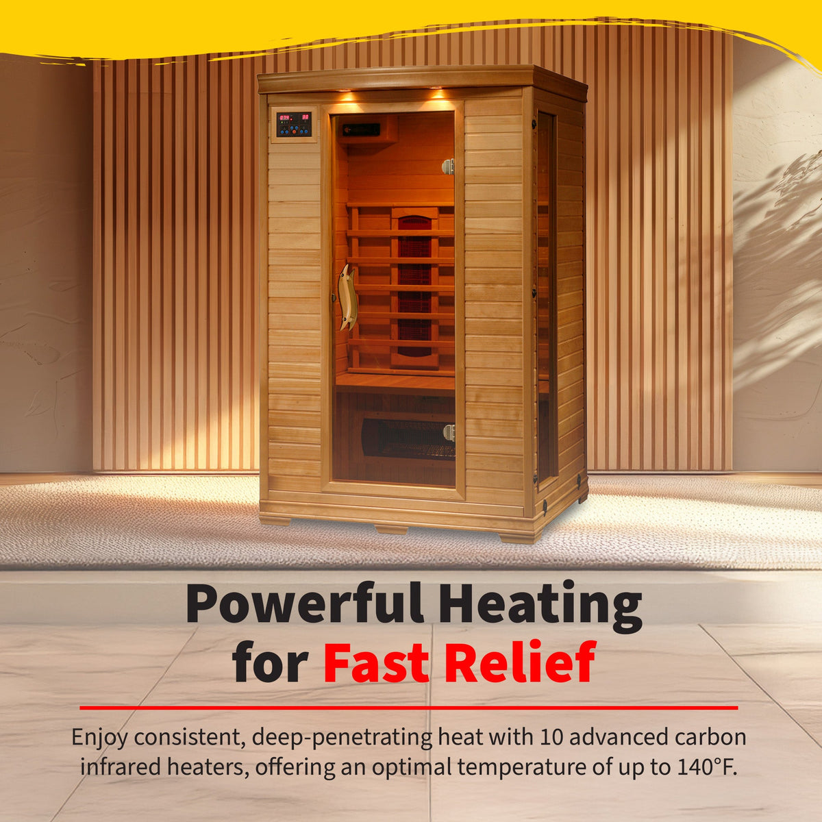 Coronado 2-Person Hemlock Deluxe Ceramic Sauna