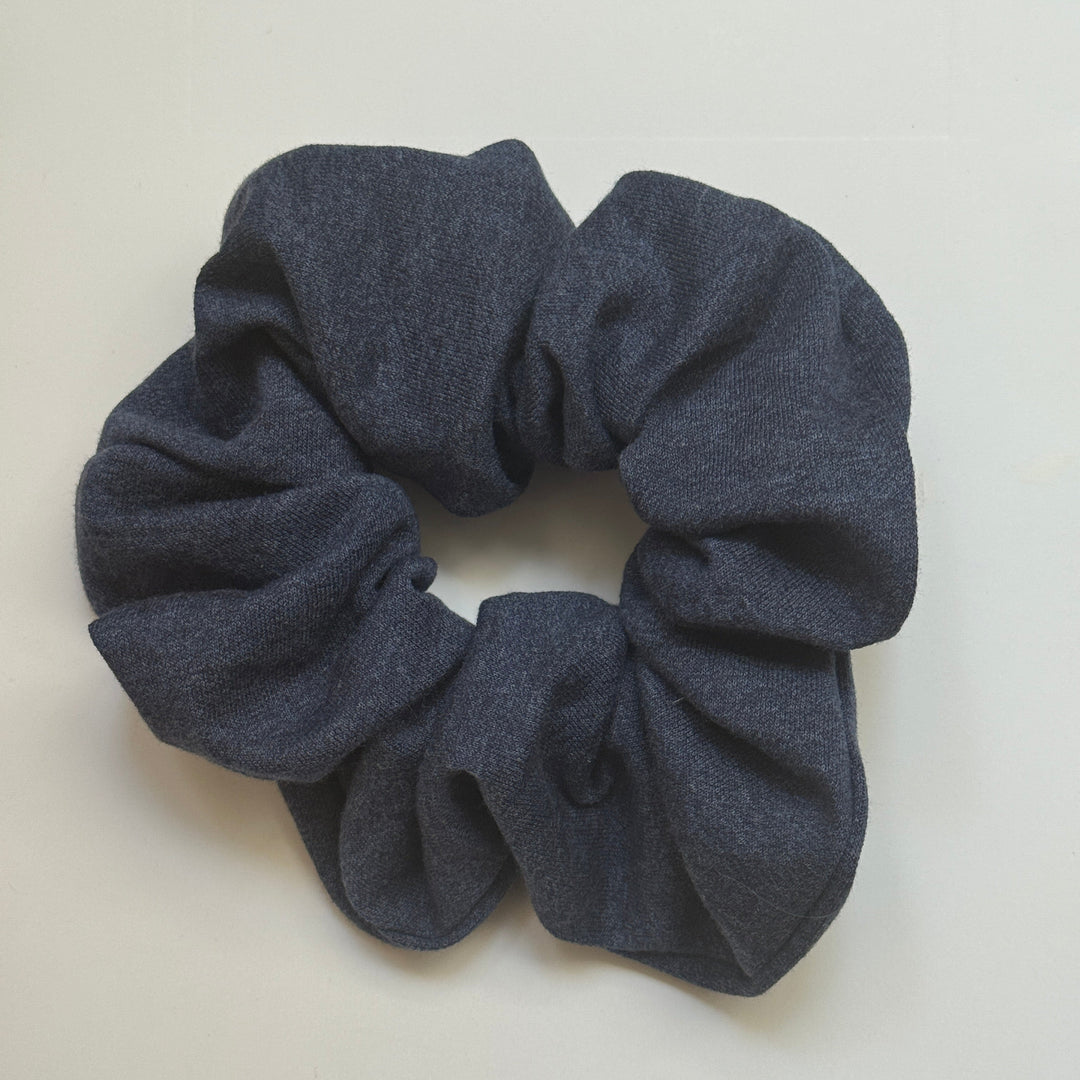 Denim Jersey Silver Chunky Scrunchie
