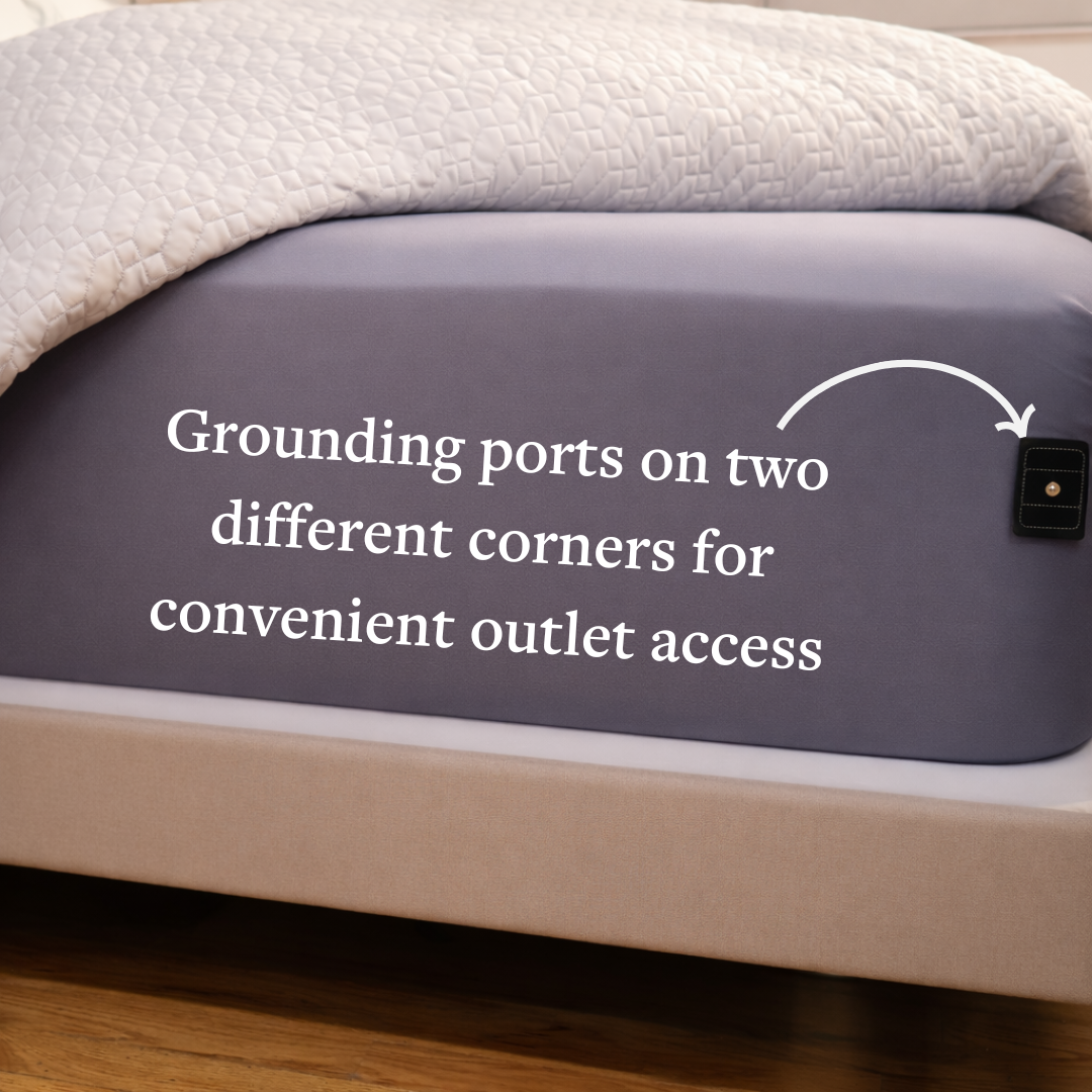 GroundLuxe Fitted 18-inch Deep Pocket US-Sewn Grounding Sheet (Organic Cotton)