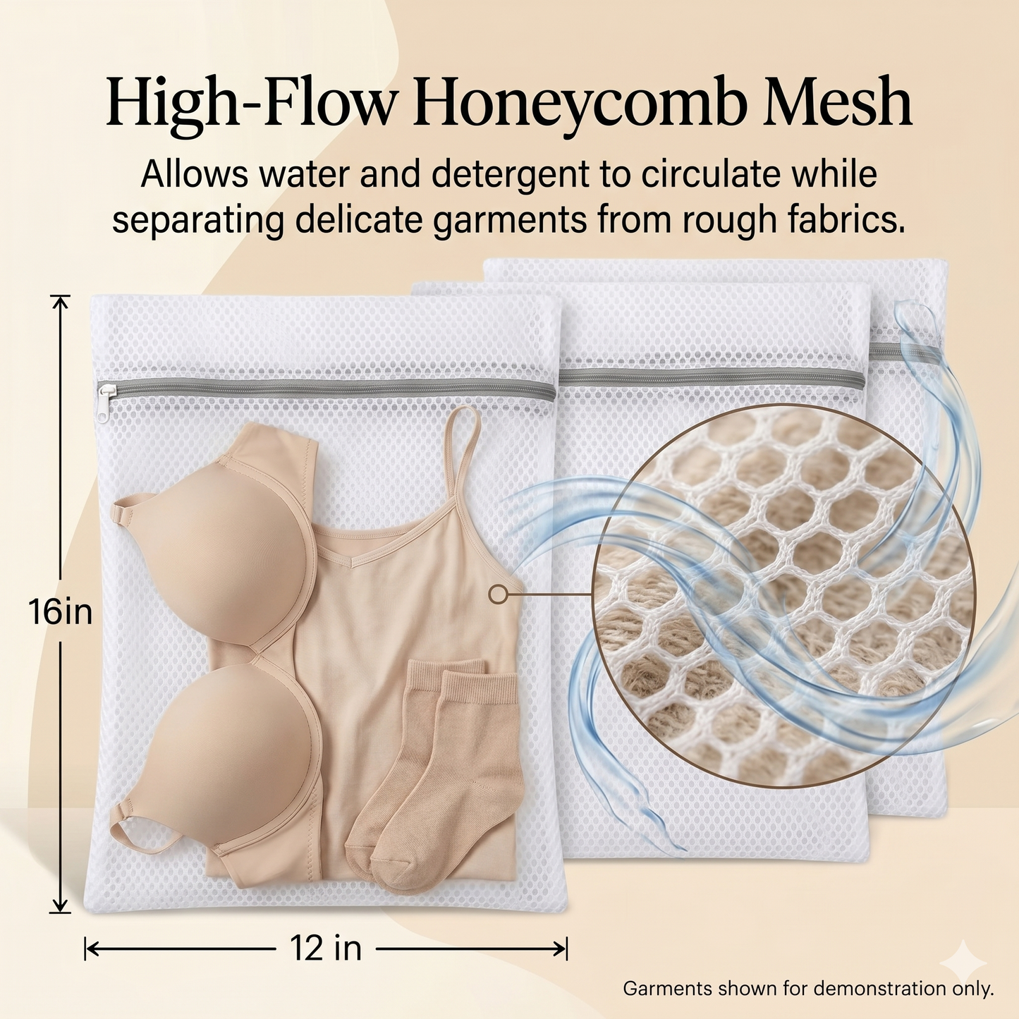 GroundLuxe™ Premium Honeycomb Mesh Laundry Bags | 3-Piece Set (12" x 16")