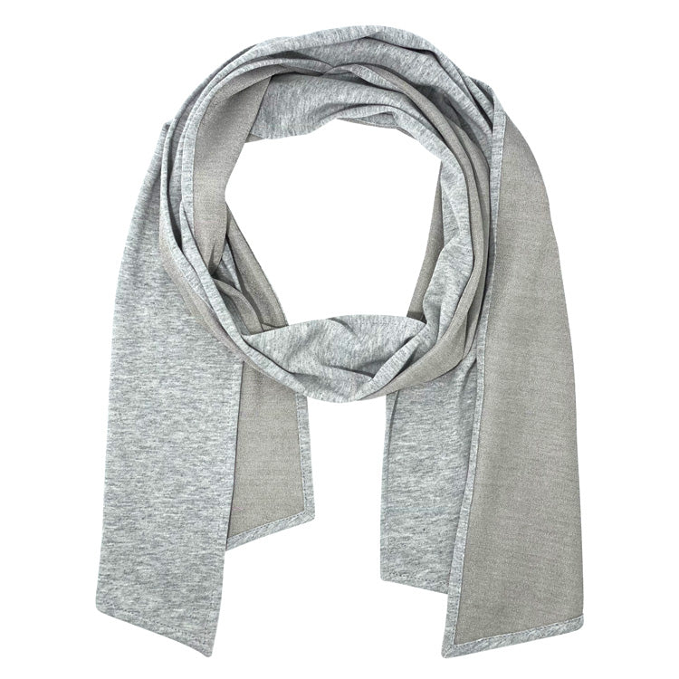 Reversible Silver Cotton Double Knit Scarf