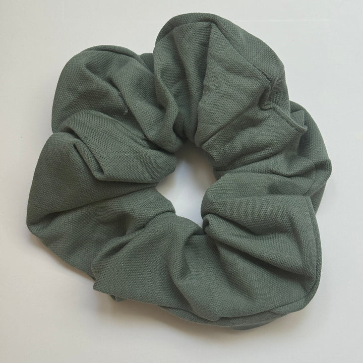 Moss Jersey Silver Chunky Scrunchie