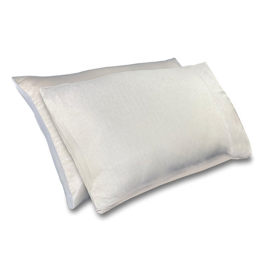 Natural Silver Satin & Modal Pillowcase - Standard/Queen