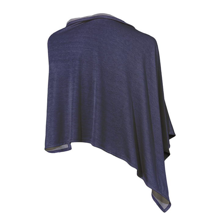 Poncho Cotton Double Knit Blue Denim - Short