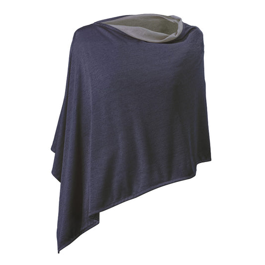 Poncho Cotton Double Knit Blue Denim - Short
