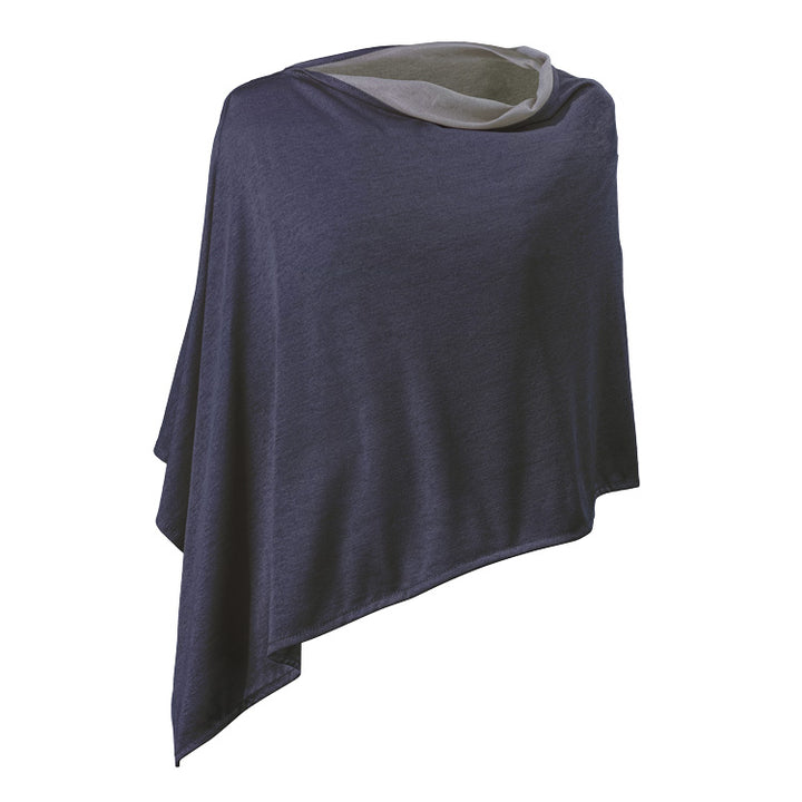 Poncho Cotton Double Knit Blue Denim - Short