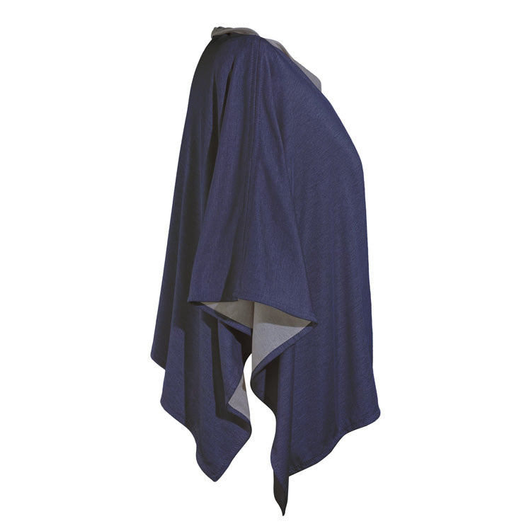 Poncho Cotton Double Knit Blue Denim - Short