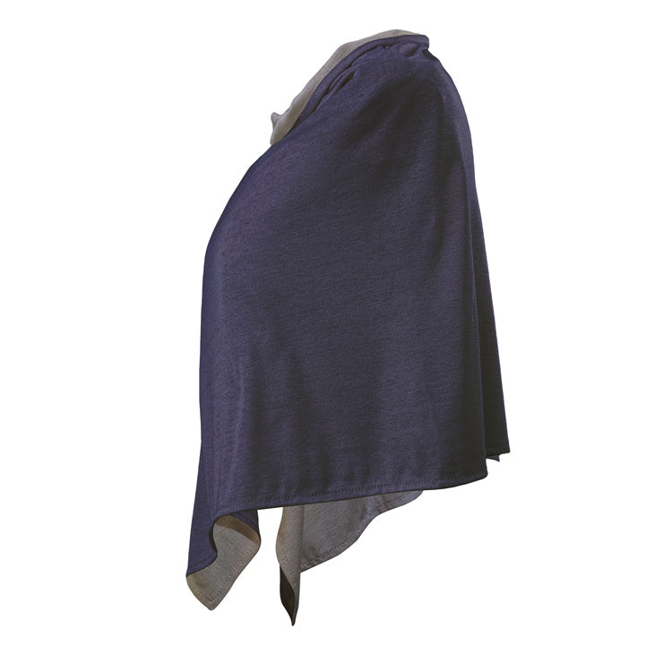 Poncho Cotton Double Knit Blue Denim - Short