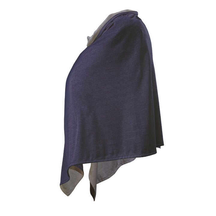Poncho Cotton Double Knit Blue Denim - Short