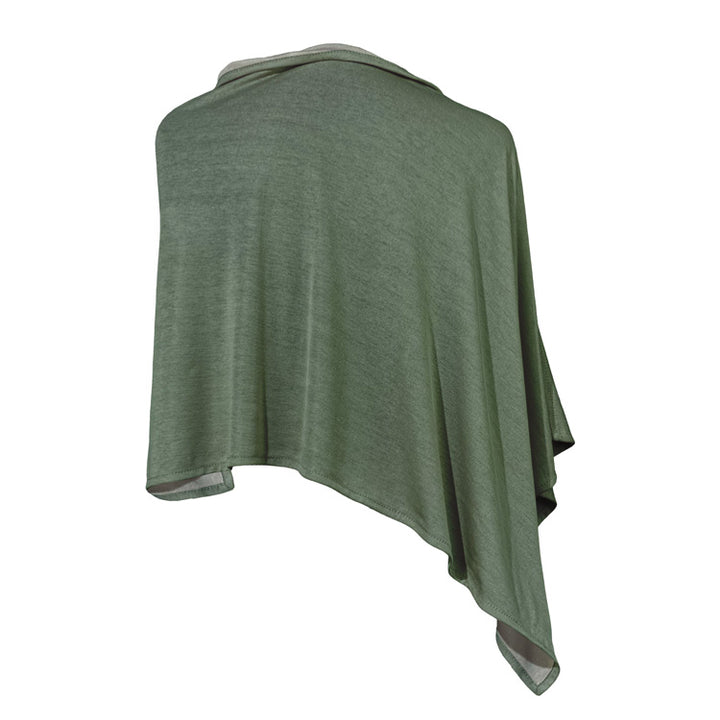 Poncho Cotton Double Knit Green Moss - Short