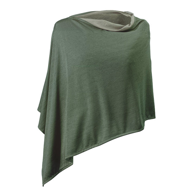 Poncho Cotton Double Knit Green Moss - Short